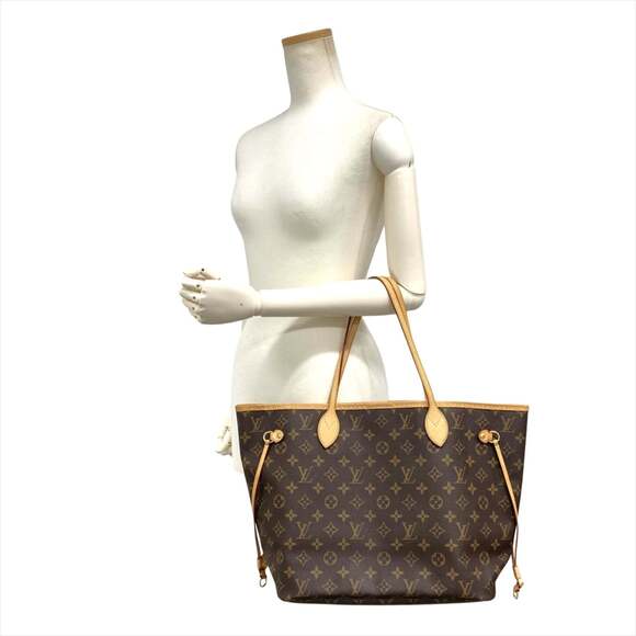 LOUIS VUITTON Authentic Brown Monogram Canvas Neverfull MM Tote Bag - Picture 2 of 10